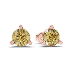 14kt Rose Gold Three Prong Martini Round Lab Diamond Stud Earrings (1 Ct. Tw.) side right image one