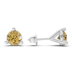 14kt White Gold Three Prong Martini Round Lab Diamond Stud Earrings (1 Ct. Tw.) standing product image one