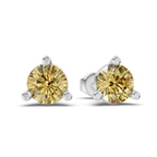 14kt White Gold Three Prong Martini Round Lab Diamond Stud Earrings (1 Ct. Tw.) side right image one