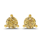 14kt Yellow Gold Three Prong Martini Round Lab Diamond Stud Earrings (1 Ct. Tw.) front image