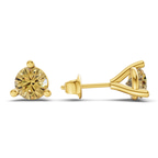 14kt Yellow Gold Three Prong Martini Round Lab Diamond Stud Earrings (1 Ct. Tw.) standing product image one