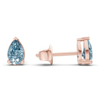 14kt Rose Gold Three Prong Pear Lab Diamond Stud Earrings (3 Ct. Tw.) standing product image one