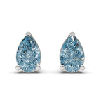 Platinum Three Prong Pear Lab Diamond Stud Earrings (1 Ct. Tw.) front image