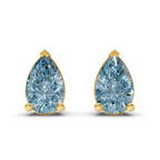 10kt Yellow Gold Three Prong Pear Lab Diamond Stud Earrings (1 Ct. Tw.) front image