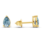 10kt Yellow Gold Three Prong Pear Lab Diamond Stud Earrings (1 Ct. Tw.) standing product image one