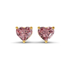 10kt Yellow Gold Three Prong Heart Lab Diamond Stud Earrings (2 Ct. Tw.) front image