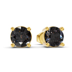 14kt Yellow Gold Four Prong Round Lab Diamond Stud Earrings (1 Ct. Tw.) side right image one