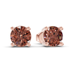 10kt Rose Gold Four Prong Round Lab Diamond Stud Earrings (3 Ct. Tw.) side right image one