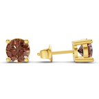 14kt Yellow Gold Four Prong Round Lab Diamond Stud Earrings (3 Ct. Tw.) standing product image one