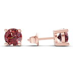 14kt Rose Gold Four Prong Round Lab Diamond Stud Earrings (3 Ct. Tw.) standing product image one