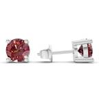Platinum Four Prong Round Lab Diamond Stud Earrings (3 Ct. Tw.) standing product image one