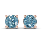 10kt Rose Gold Four Prong Round Lab Diamond Stud Earrings (3 Ct. Tw.) front image