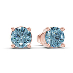 10kt Rose Gold Four Prong Round Lab Diamond Stud Earrings (3 Ct. Tw.) side right image one