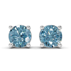 Platinum Four Prong Round Lab Diamond Stud Earrings (3 Ct. Tw.) front image