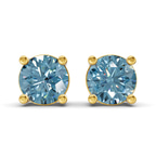 14kt Yellow Gold Four Prong Round Lab Diamond Stud Earrings (3 Ct. Tw.) front image