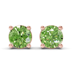 14kt Rose Gold Four Prong Round Lab Diamond Stud Earrings (3 Ct. Tw.) front image