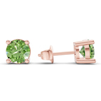 14kt Rose Gold Four Prong Round Lab Diamond Stud Earrings (3 Ct. Tw.) standing product image one