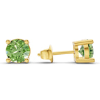 14kt Yellow Gold Four Prong Round Lab Diamond Stud Earrings (3 Ct. Tw.) standing product image one