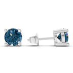 Platinum Four Prong Round Lab Diamond Stud Earrings (3 Ct. Tw.) standing product image one