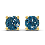 14kt Yellow Gold Four Prong Round Lab Diamond Stud Earrings (3 Ct. Tw.) front image