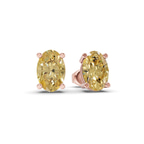 10kt Rose Gold Four Prong Oval Lab Diamond Stud Earrings (3 Ct. Tw.) side right image one