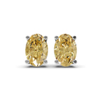 Platinum Four Prong Oval Lab Diamond Stud Earrings (3 Ct. Tw.) front image
