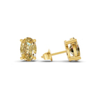 14kt Yellow Gold Four Prong Oval Lab Diamond Stud Earrings (3 Ct. Tw.) standing product image one