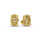 14kt Yellow Gold Four Prong Oval Lab Diamond Stud Earrings (3 Ct. Tw.) side right image one
