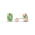 14kt Rose Gold Four Prong Oval Lab Diamond Stud Earrings (3 Ct. Tw.) standing product image one