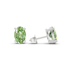10kt White Gold Four Prong Oval Lab Diamond Stud Earrings (3 Ct. Tw.) standing product image one