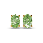14kt Yellow Gold Four Prong Oval Lab Diamond Stud Earrings (3 Ct. Tw.) front image