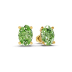 14kt Yellow Gold Four Prong Oval Lab Diamond Stud Earrings (3 Ct. Tw.) side right image one