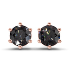 14kt Rose Gold Six Prong Round Lab Diamond Stud Earrings (1 Ct. Tw.) front image