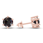 14kt Rose Gold Six Prong Round Lab Diamond Stud Earrings (1 Ct. Tw.) standing product image one