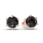 14kt Rose Gold Six Prong Round Lab Diamond Stud Earrings (1 Ct. Tw.) side right image one