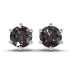 Platinum Six Prong Round Lab Diamond Stud Earrings (1 Ct. Tw.) front image