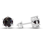 Platinum Six Prong Round Lab Diamond Stud Earrings (1 Ct. Tw.) standing product image one