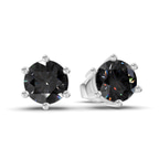 Platinum Six Prong Round Lab Diamond Stud Earrings (1 Ct. Tw.) side right image one
