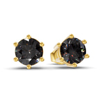 10kt Yellow Gold Six Prong Round Lab Diamond Stud Earrings (1 Ct. Tw.) side right image one