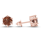 14kt Rose Gold Six Prong Round Lab Diamond Stud Earrings (1 Ct. Tw.) standing product image one