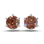 10kt White Gold Six Prong Round Lab Diamond Stud Earrings (1 Ct. Tw.) front image