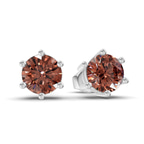 10kt White Gold Six Prong Round Lab Diamond Stud Earrings (1 Ct. Tw.) side right image one