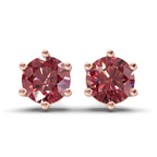 10kt Rose Gold Six Prong Round Lab Diamond Stud Earrings (1 Ct. Tw.) front image