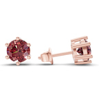 10kt Rose Gold Six Prong Round Lab Diamond Stud Earrings (1 Ct. Tw.) standing product image one