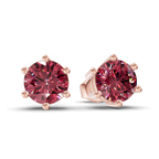 10kt Rose Gold Six Prong Round Lab Diamond Stud Earrings (1 Ct. Tw.) side right image one