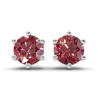 10kt White Gold Six Prong Round Lab Diamond Stud Earrings (1 Ct. Tw.) front image