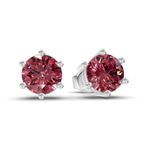 10kt White Gold Six Prong Round Lab Diamond Stud Earrings (1 Ct. Tw.) side right image one