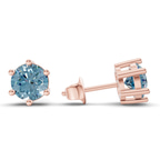 14kt Rose Gold Six Prong Round Lab Diamond Stud Earrings (1 Ct. Tw.) standing product image one