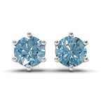 Platinum Six Prong Round Lab Diamond Stud Earrings (1 Ct. Tw.) front image