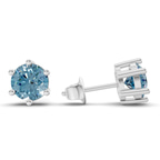 Platinum Six Prong Round Lab Diamond Stud Earrings (1 Ct. Tw.) standing product image one